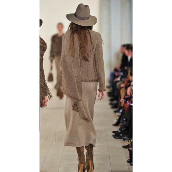 Ralph Lauren Purple Label Cardigan Tweed Wool Cashmere Sweater Jacket Runway 10 - Picture 3 of 8